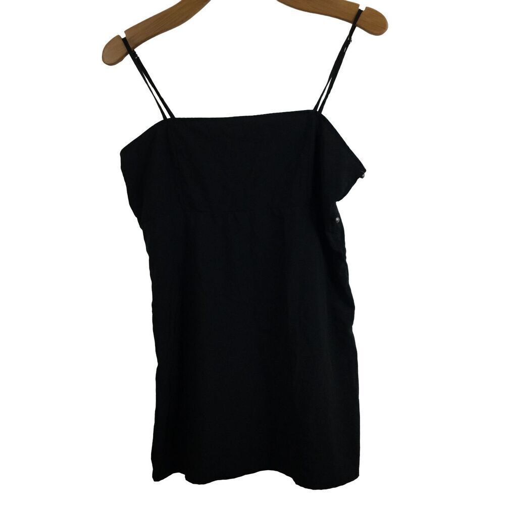 Free People Intimately Sleeveless Strap Side Button Mini Dress Black Sz M
